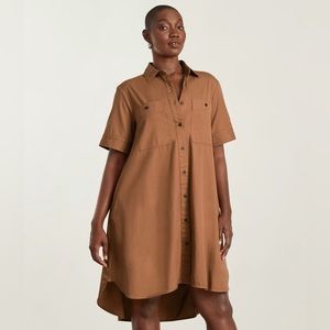 Everlane daytripper shirt dress in tawny brown size small